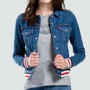 Levi's Trucker Jean Jacket Original Rib Trim Red W